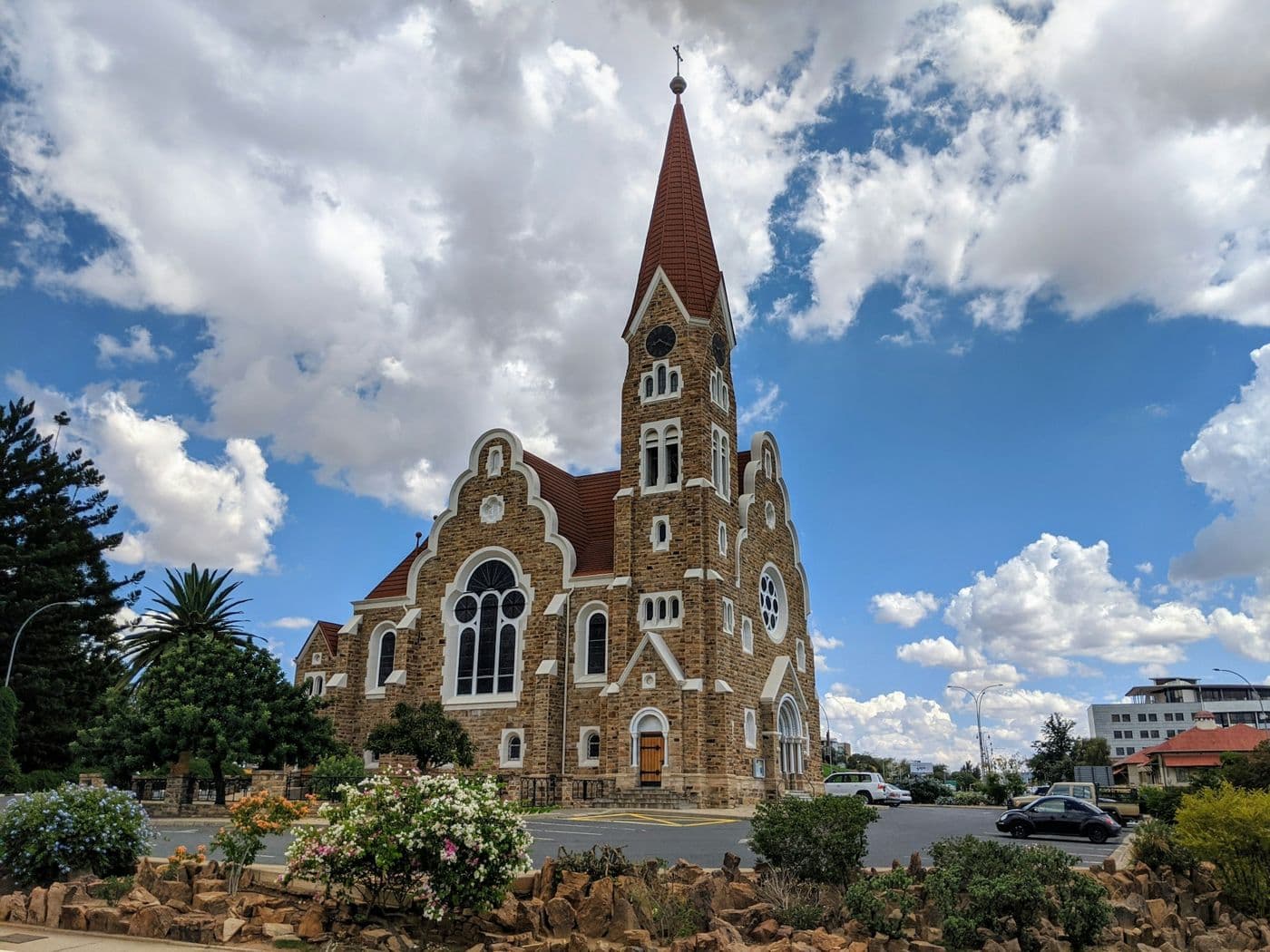 Christuskirche in Windhoek under a blue sky